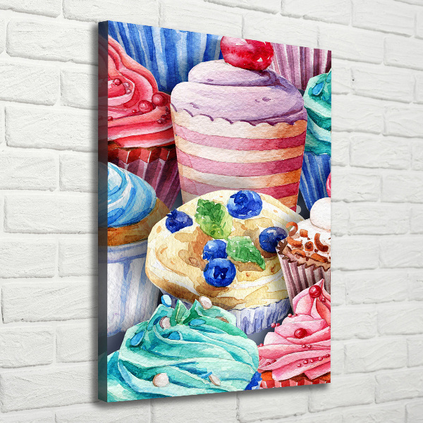 Quadro su tela canvas verticale Cupcake colorati
