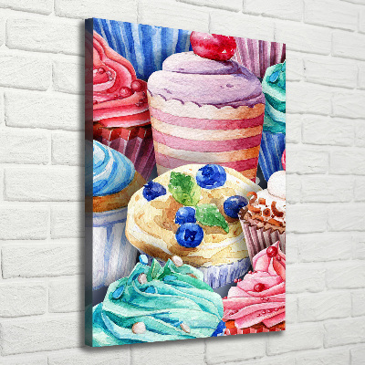 Quadro su tela canvas verticale Cupcake colorati