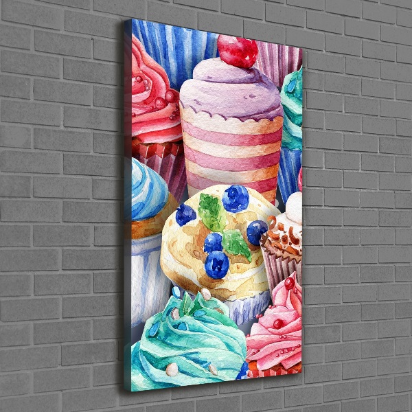 Quadro su tela canvas verticale Cupcake colorati