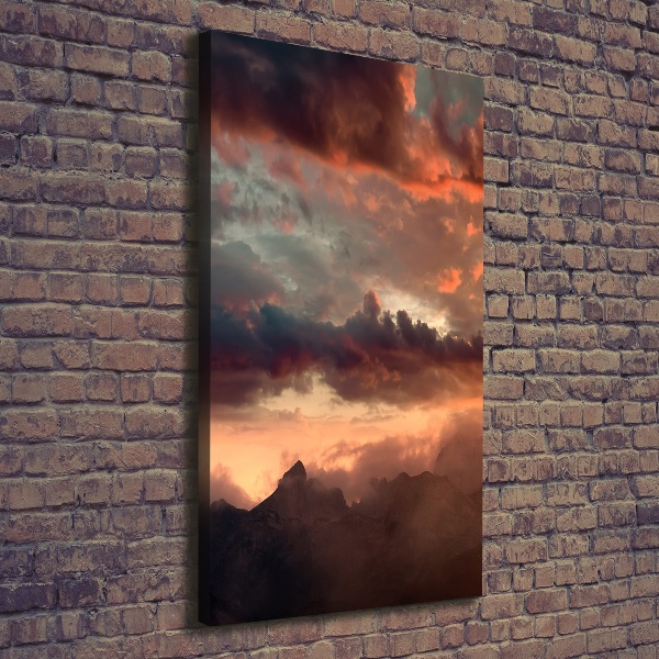 Stampa quadro su tela verticale Tramonto sulle montagne