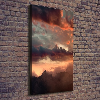 Stampa quadro su tela verticale Tramonto sulle montagne