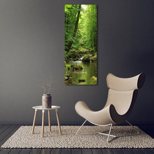 Quadro foto su tela verticale Fiume nella foresta