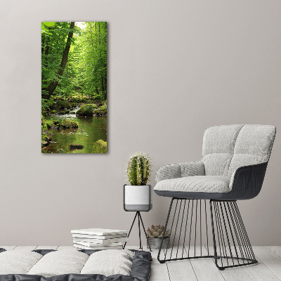 Quadro foto su tela verticale Fiume nella foresta