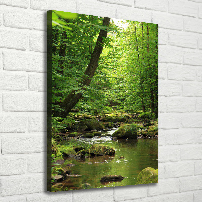 Quadro foto su tela verticale Fiume nella foresta