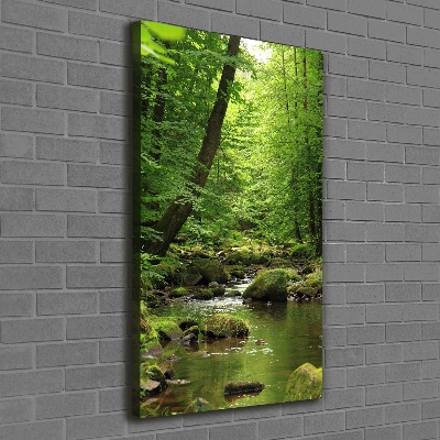 Quadro foto su tela verticale Fiume nella foresta