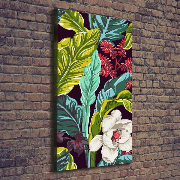 Quadro su tela canvas verticale Fiori tropicali