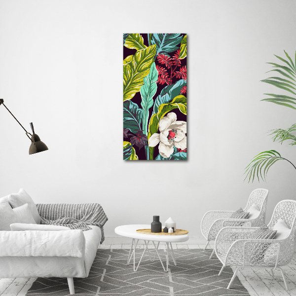 Quadro su tela canvas verticale Fiori tropicali