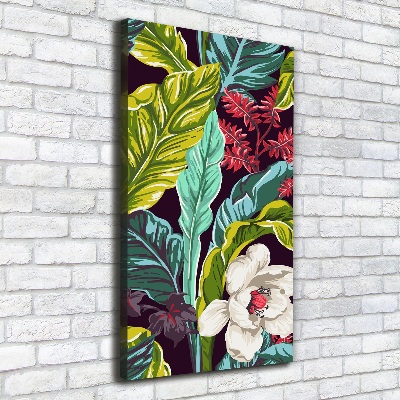 Quadro su tela canvas verticale Fiori tropicali