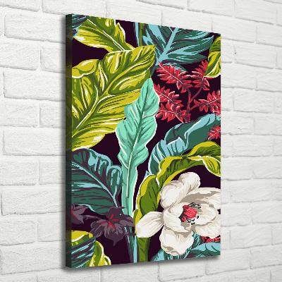 Quadro su tela canvas verticale Fiori tropicali