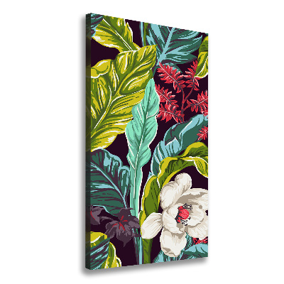 Quadro su tela canvas verticale Fiori tropicali