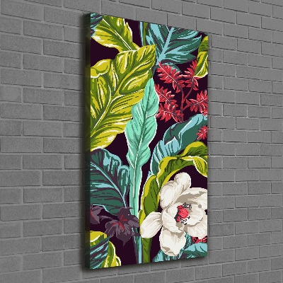 Quadro su tela canvas verticale Fiori tropicali