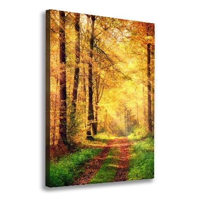 Stampa quadro su tela verticale Foresta in autunno