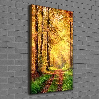 Stampa quadro su tela verticale Foresta in autunno
