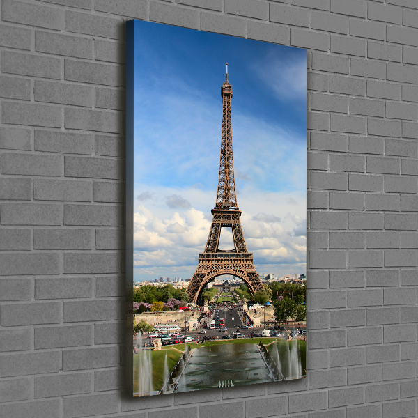 Quadro foto su tela verticale Torre Eiffel Parigi