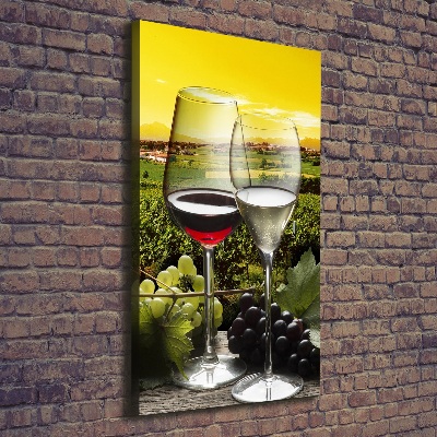 Quadro su tela canvas verticale Vino e uva
