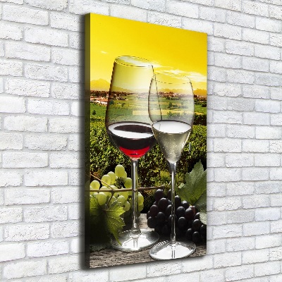 Quadro su tela canvas verticale Vino e uva