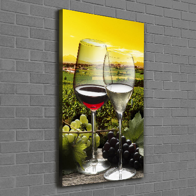 Quadro su tela canvas verticale Vino e uva