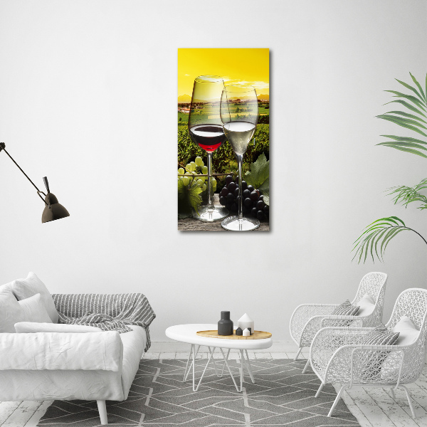 Quadro su tela canvas verticale Vino e uva