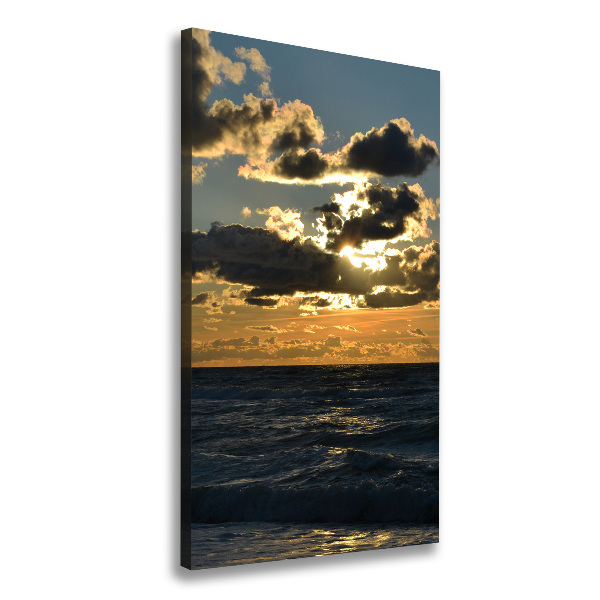 Quadro foto su tela verticale Mare al tramonto