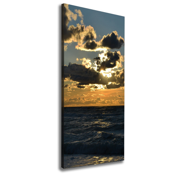 Quadro foto su tela verticale Mare al tramonto
