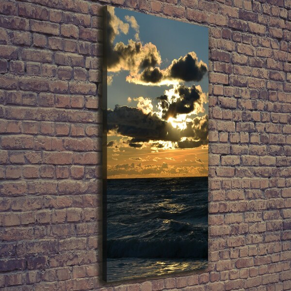 Quadro foto su tela verticale Mare al tramonto