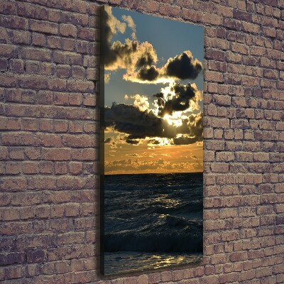 Quadro foto su tela verticale Mare al tramonto