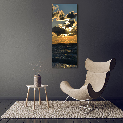Quadro foto su tela verticale Mare al tramonto