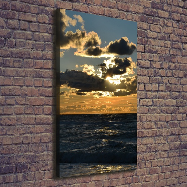 Quadro foto su tela verticale Mare al tramonto