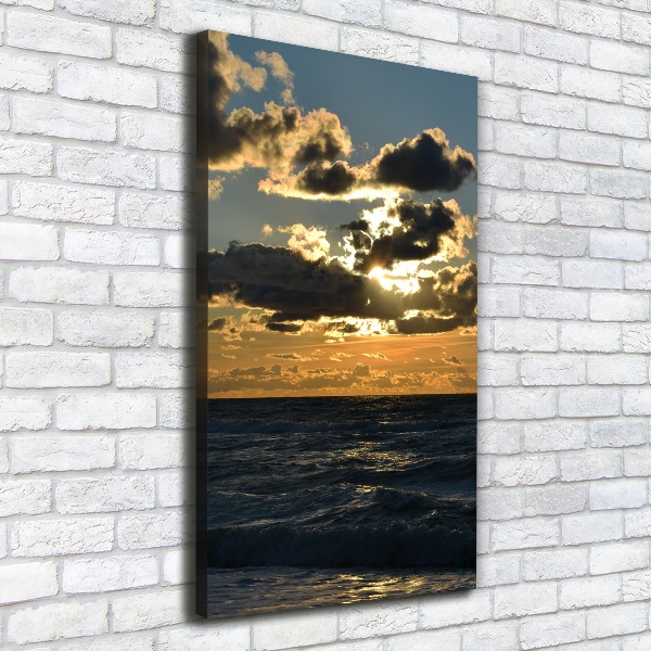 Quadro foto su tela verticale Mare al tramonto