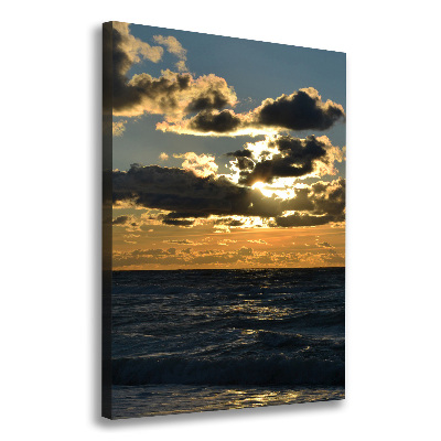 Quadro foto su tela verticale Mare al tramonto