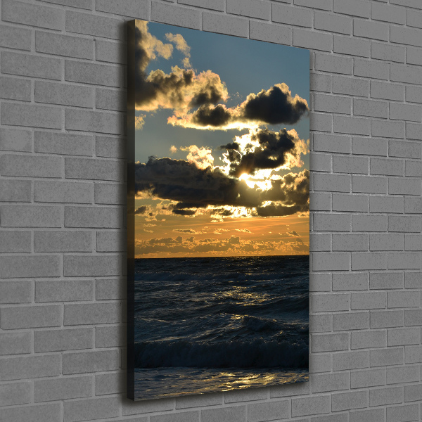 Quadro foto su tela verticale Mare al tramonto