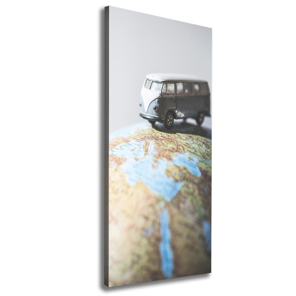 Stampa quadro su tela verticale Furgone su un globo