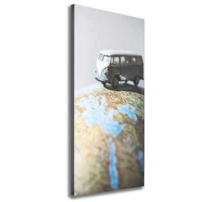 Stampa quadro su tela verticale Furgone su un globo