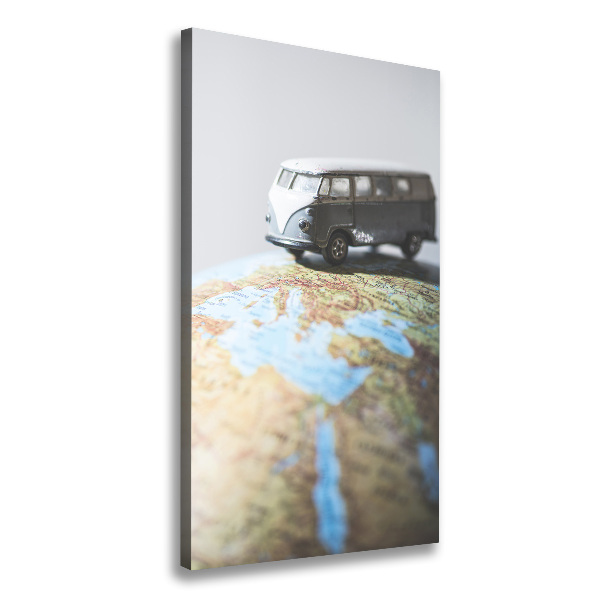 Stampa quadro su tela verticale Furgone su un globo
