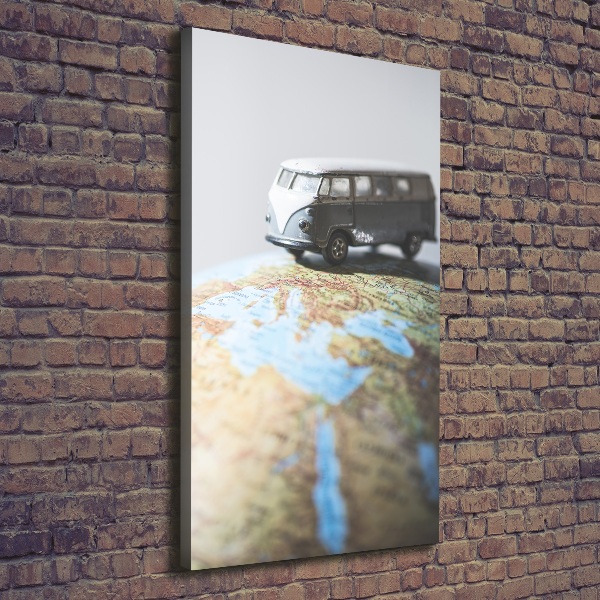Stampa quadro su tela verticale Furgone su un globo