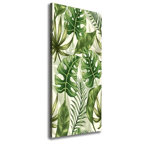 Stampa quadro su tela verticale Foglie tropicali