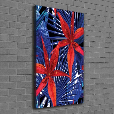 Quadro su tela canvas verticale Fiori tropicali