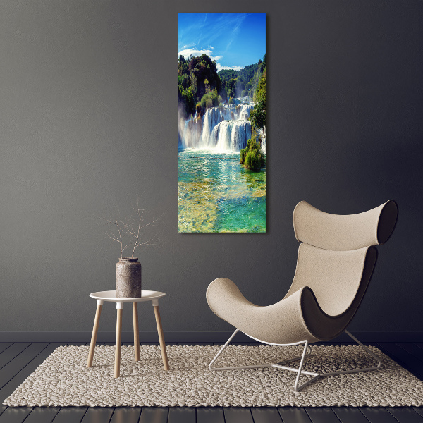 Quadro su tela canvas verticale Cascata di Krka