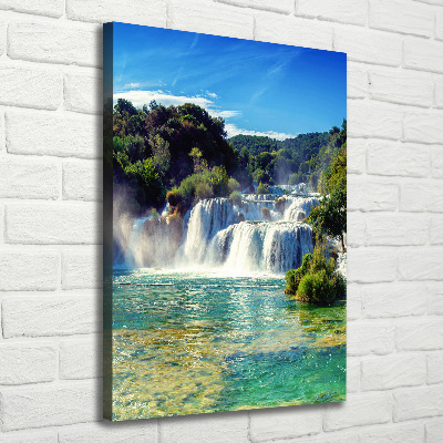 Quadro su tela canvas verticale Cascata di Krka