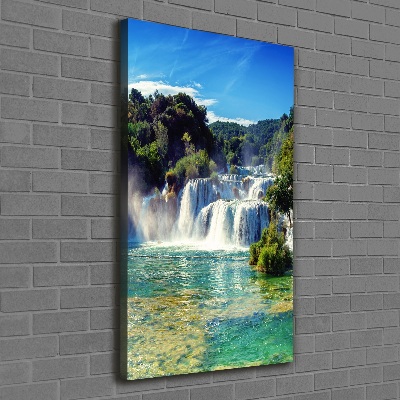 Quadro su tela canvas verticale Cascata di Krka