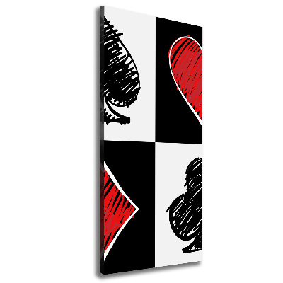 Quadro foto su tela verticale Semi delle carte