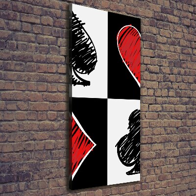 Quadro foto su tela verticale Semi delle carte