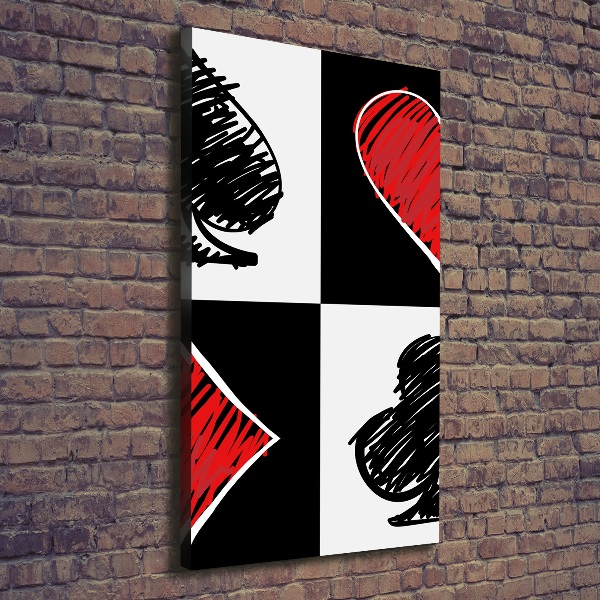 Quadro foto su tela verticale Semi delle carte
