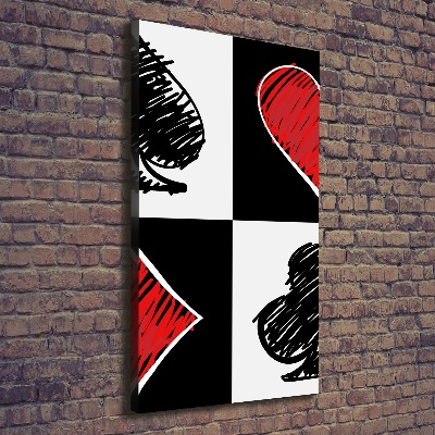 Quadro foto su tela verticale Semi delle carte