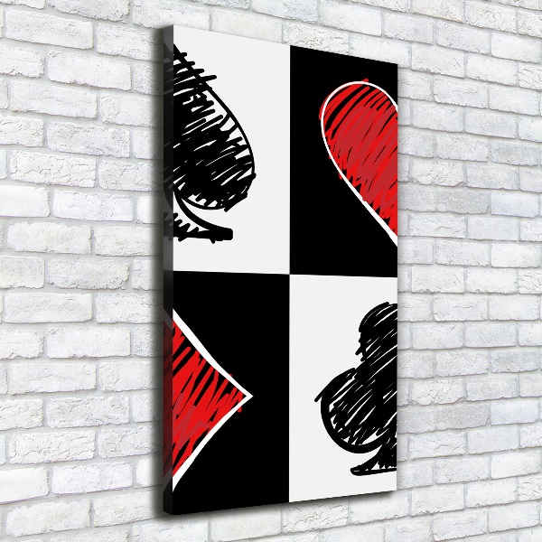 Quadro foto su tela verticale Semi delle carte