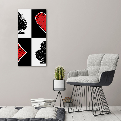 Quadro foto su tela verticale Semi delle carte