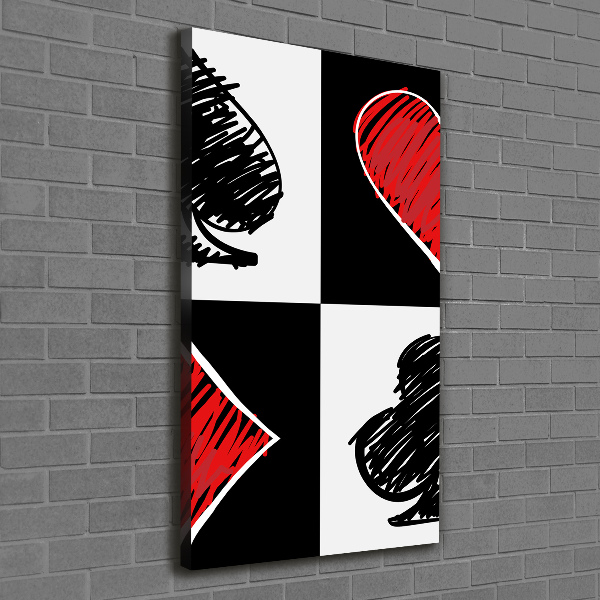 Quadro foto su tela verticale Semi delle carte