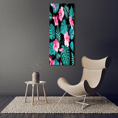 Quadro foto su tela verticale Fiori hawaiani