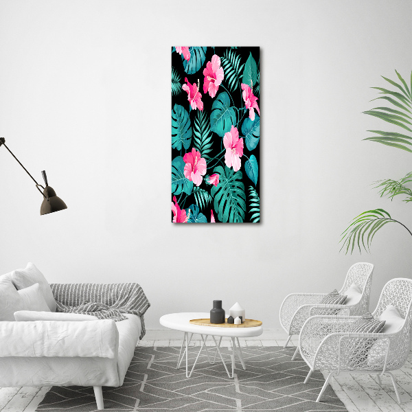 Quadro foto su tela verticale Fiori hawaiani