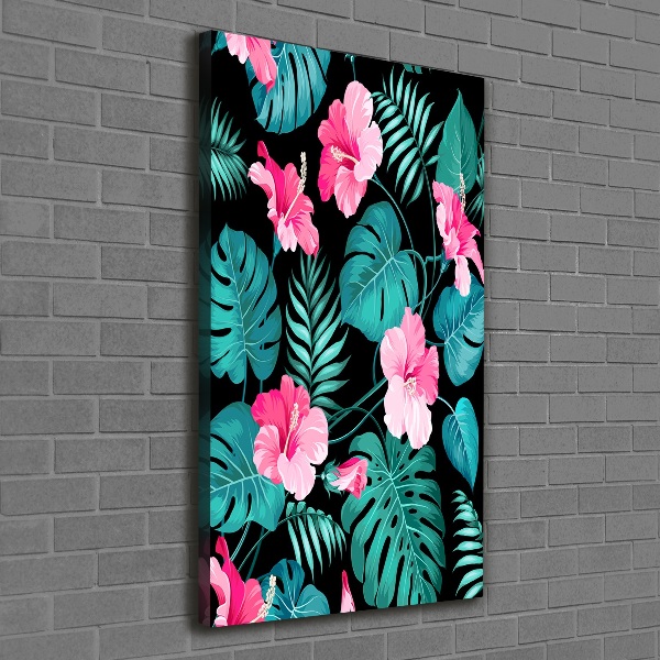 Quadro foto su tela verticale Fiori hawaiani